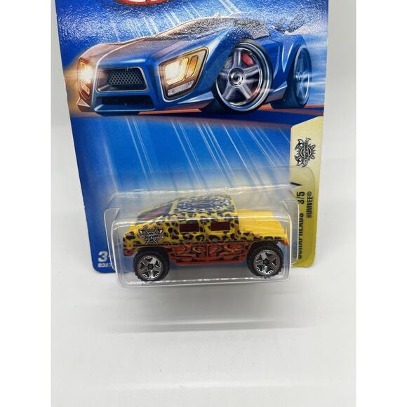 2004 Hot Wheels Scrapheads 3/5 Humvee Yellow Cheetah #155 NIB - Picture 2 of 4
